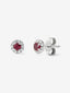 Pendientes de oro blanco de 18K con diamantes en talla brillante de 0,1 cts y rubíes rojos en talla brillante de 0,33 cts