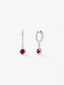 Pendientes de aro de oro blanco de 18K con rubíes rojos en talla brillante de 0,5 cts y diamantes blancos en talla brillante de 0,29 cts
