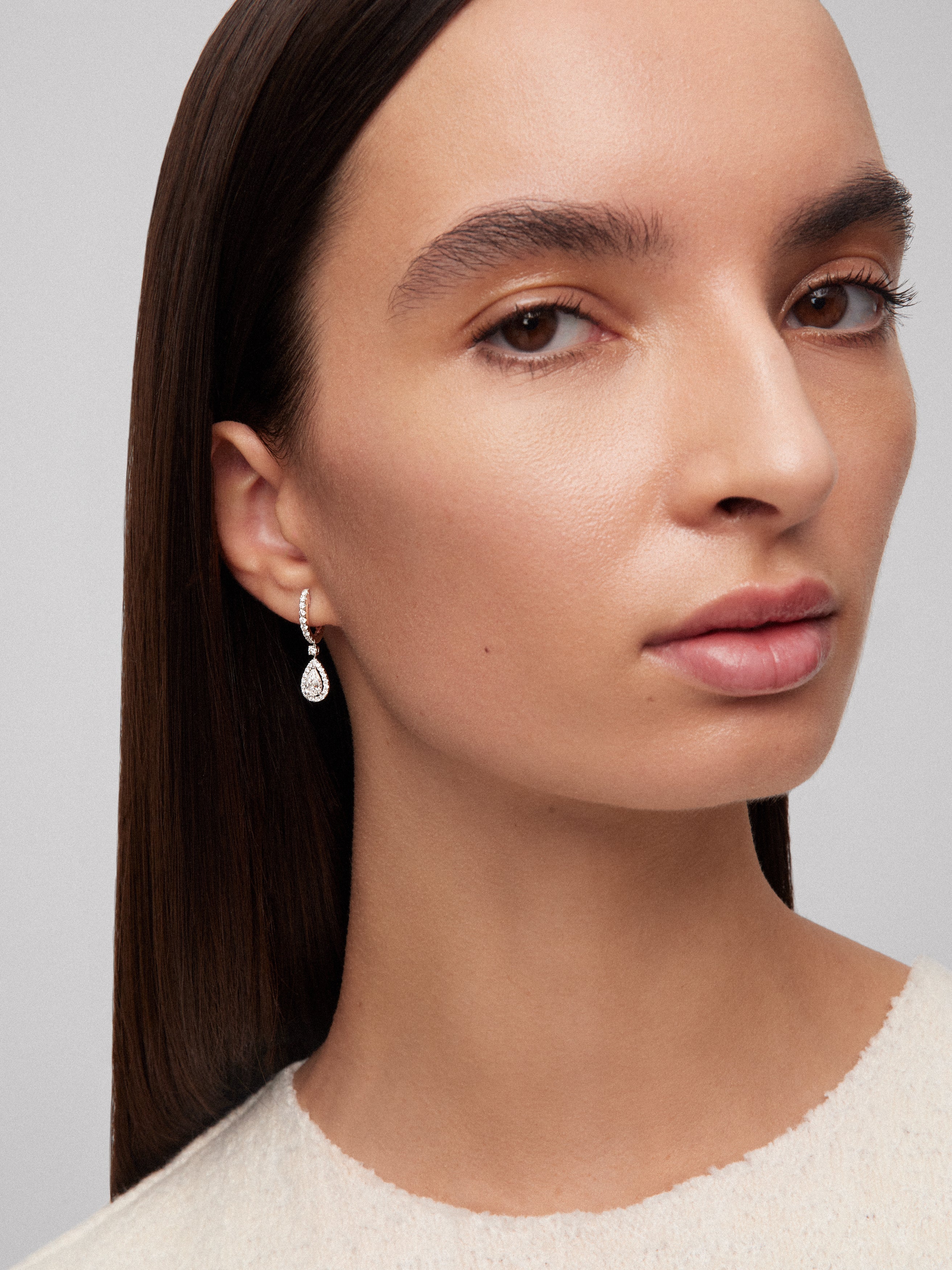 Pendientes de oro blanco 18K con diamantes