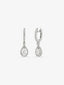 Pendientes de aro de oro blanco de 18K con 48 diamantes en talla brillante con un total de 0,4 cts y 2 diamantes en talla pera con un total de 0,3 cts