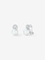 Pendientes de aro de oro blanco de 18K con 2 perlas de 9 mm y 28 diamantes en talla brillante con un total de 0,24 cts