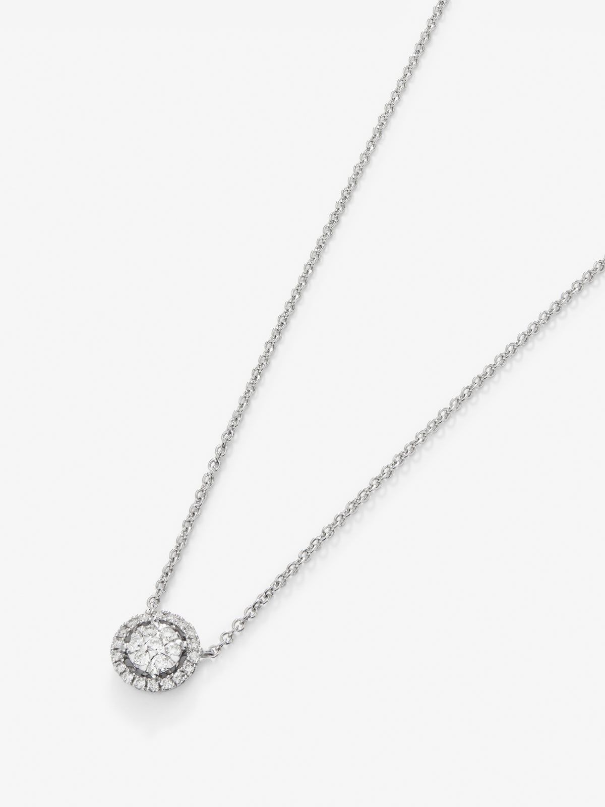 Colgante de oro blanco de 18kt con diamantes