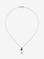Colgante de cadena de plata 925 con aro en espinela y perla akoya de 9,5 mm