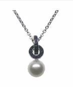 Colgante de plata 925 con perla australiana y zafiros