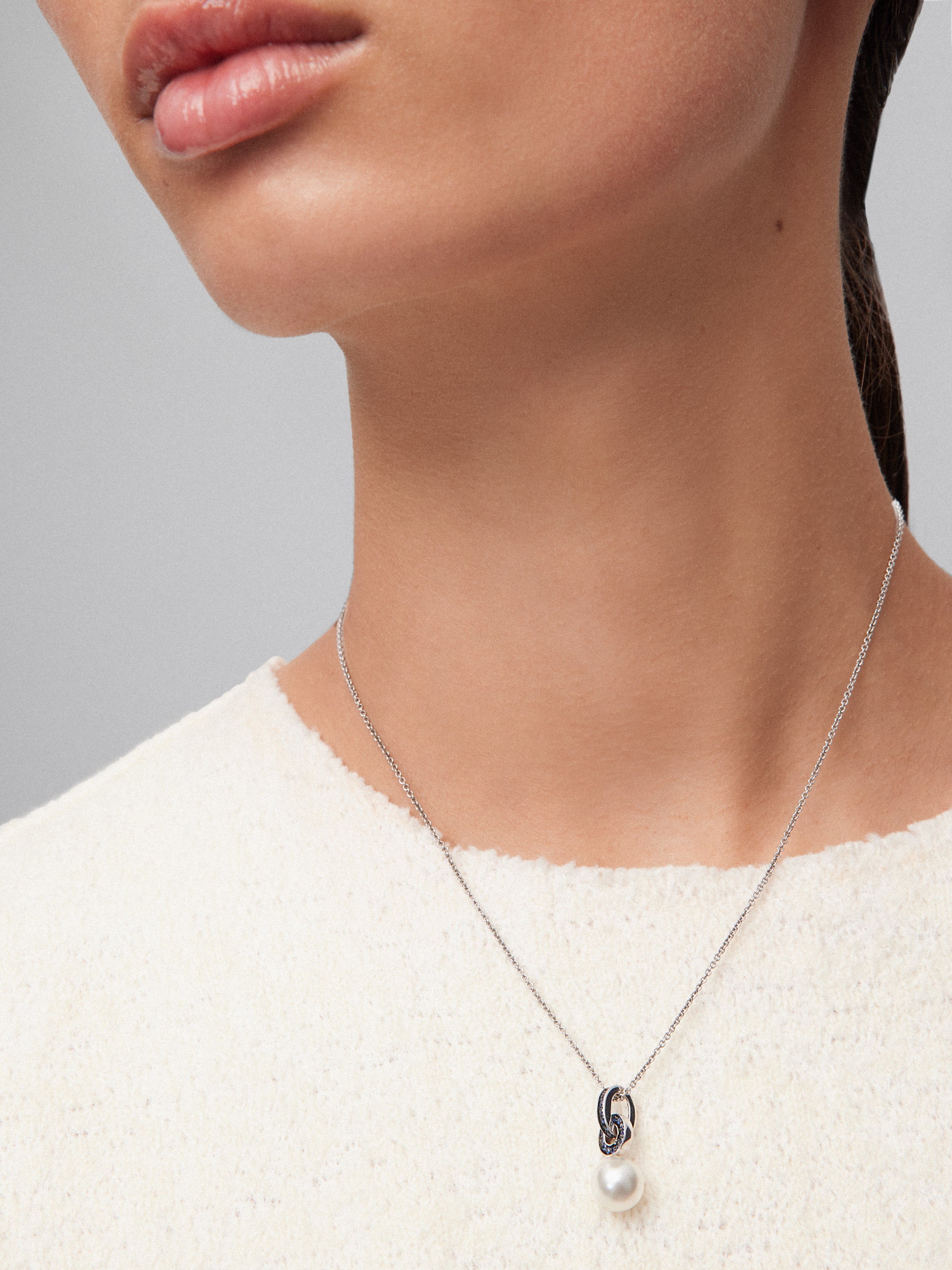 Colagante cadena de plata 925 con perla akoya