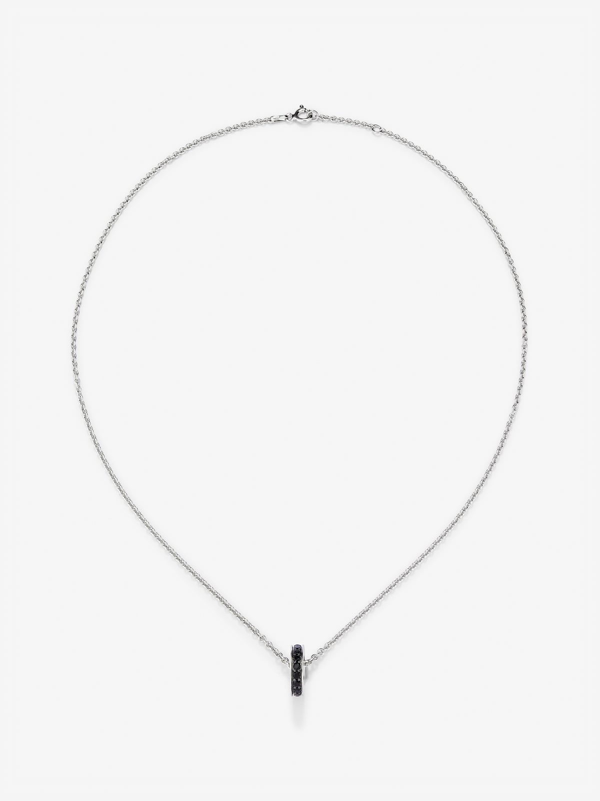Colgante cadena con rueda de plata 925 con espinelas