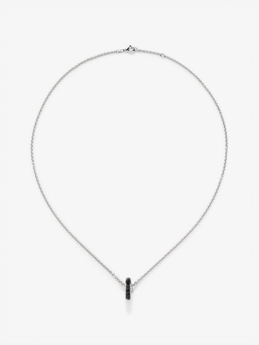 Colgante cadena con rueda de plata 925 con espinelas