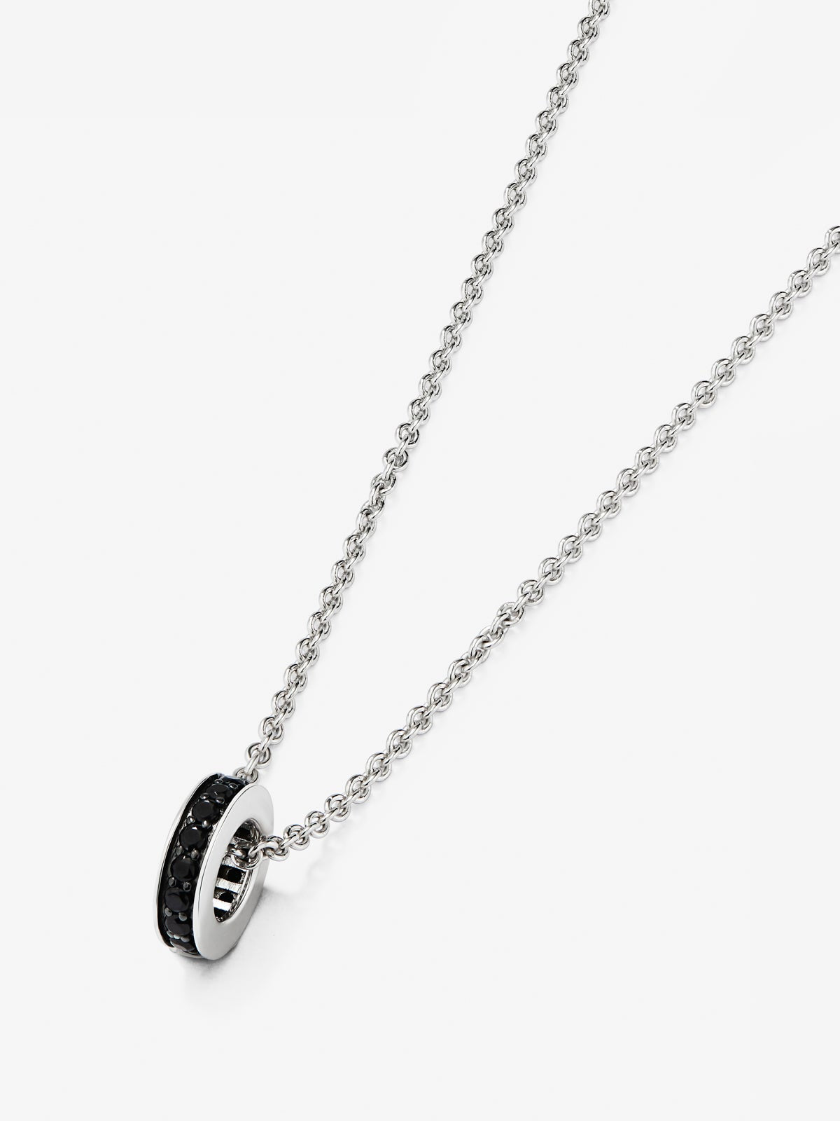 Colgante cadena con rueda de plata 925 con espinelas