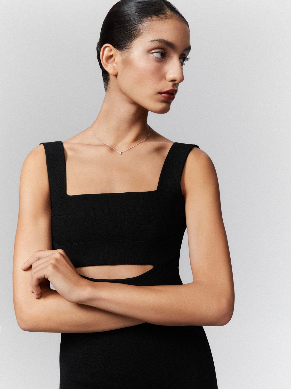 Colgante de oro blanco de 18K y diamante con un total de 0,4 cts