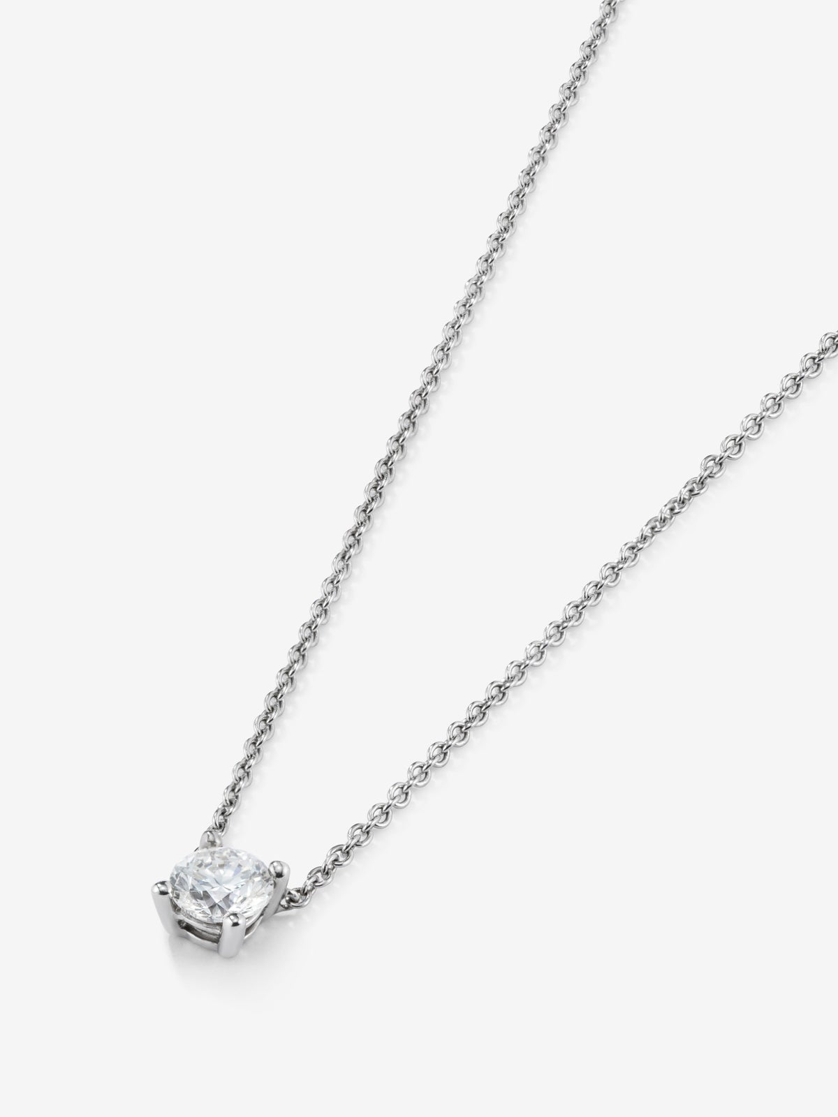 Colgante de oro blanco de 18K con diamante en talla brillante de 0,2 cts