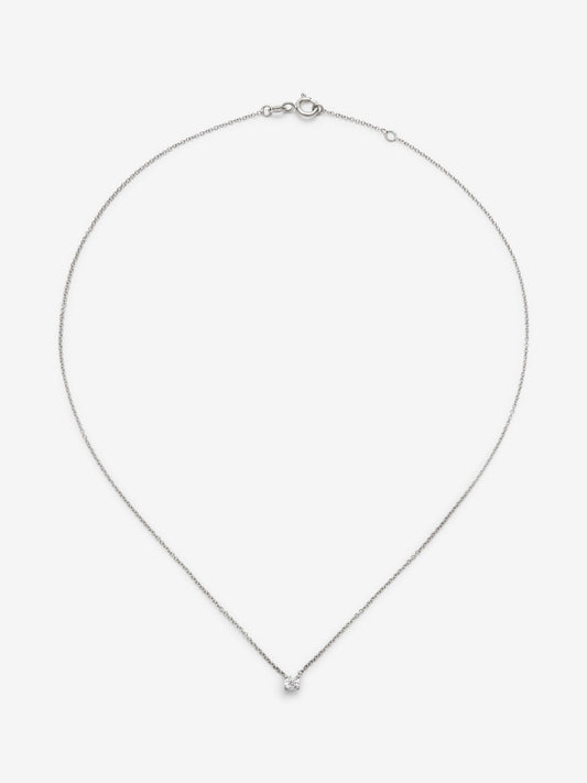 Colgante de oro blanco de 18K con diamante en talla brillante de 0,2 cts