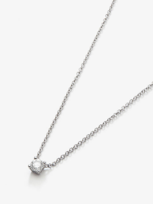 Colgante de oro blanco de 18K con diamante en talla brillante de 0,2 cts