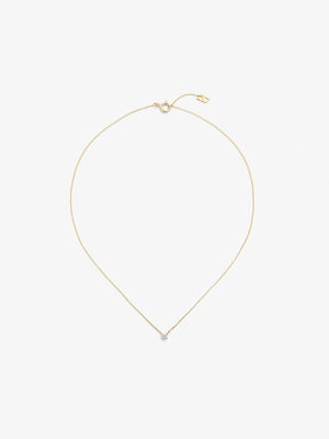 Colgante solitario de oro amarillo de 18K con diamante blanco en talla brillante de 0,1 cts