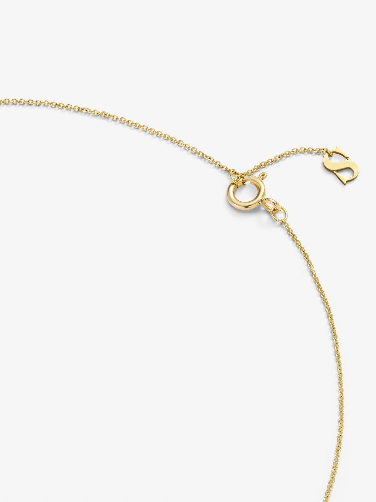 Colgante solitario de oro amarillo de 18K con diamante blanco en talla brillante de 0,1 cts