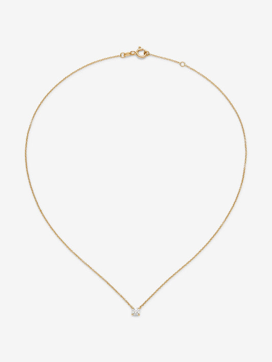 Colgante solitario de oro amarillo de 18K con diamante en talla brillante de 0,30 cts