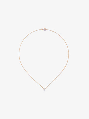 Colgante cadena de oro rosa de 18K con diamante solitario