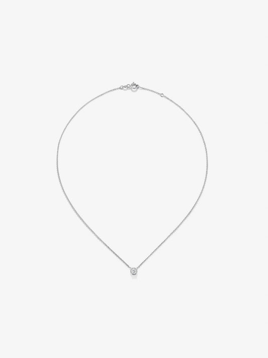 Colgante de oro blanco de 18K con diamantes en talla brillante de 0,05 cts