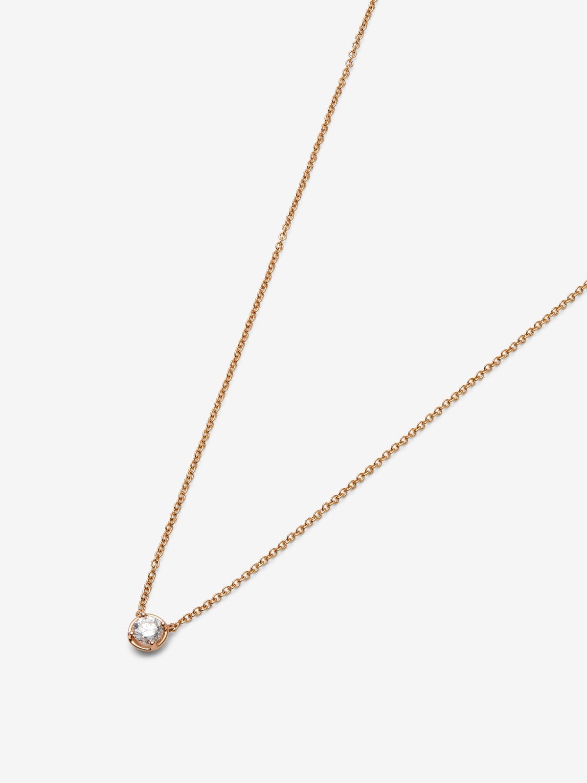 Colgante de oro rosa de 18K con diamante en talla brillante de 0,15 cts