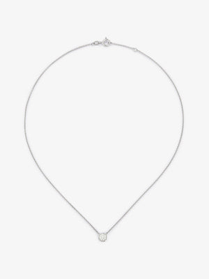 Colgante solitario de oro blanco de 18K con diamante en talla brillante de 0,4 cts