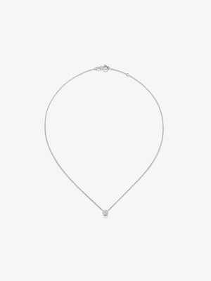 Colgante cadena de oro blanco de 18K con diamante solitario