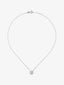 Colgante de oro blanco de 18K con diamante en talla brillante de 0,40 cts y forma de flor