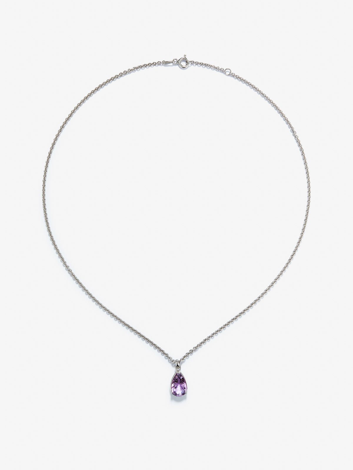 Colgante cadena de plata 925 con amatista morada