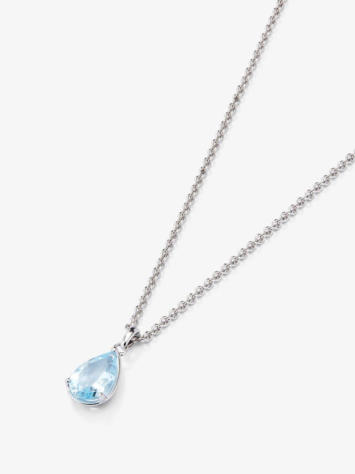 Colgante de plata 925 con topacio azul sky en talla pera