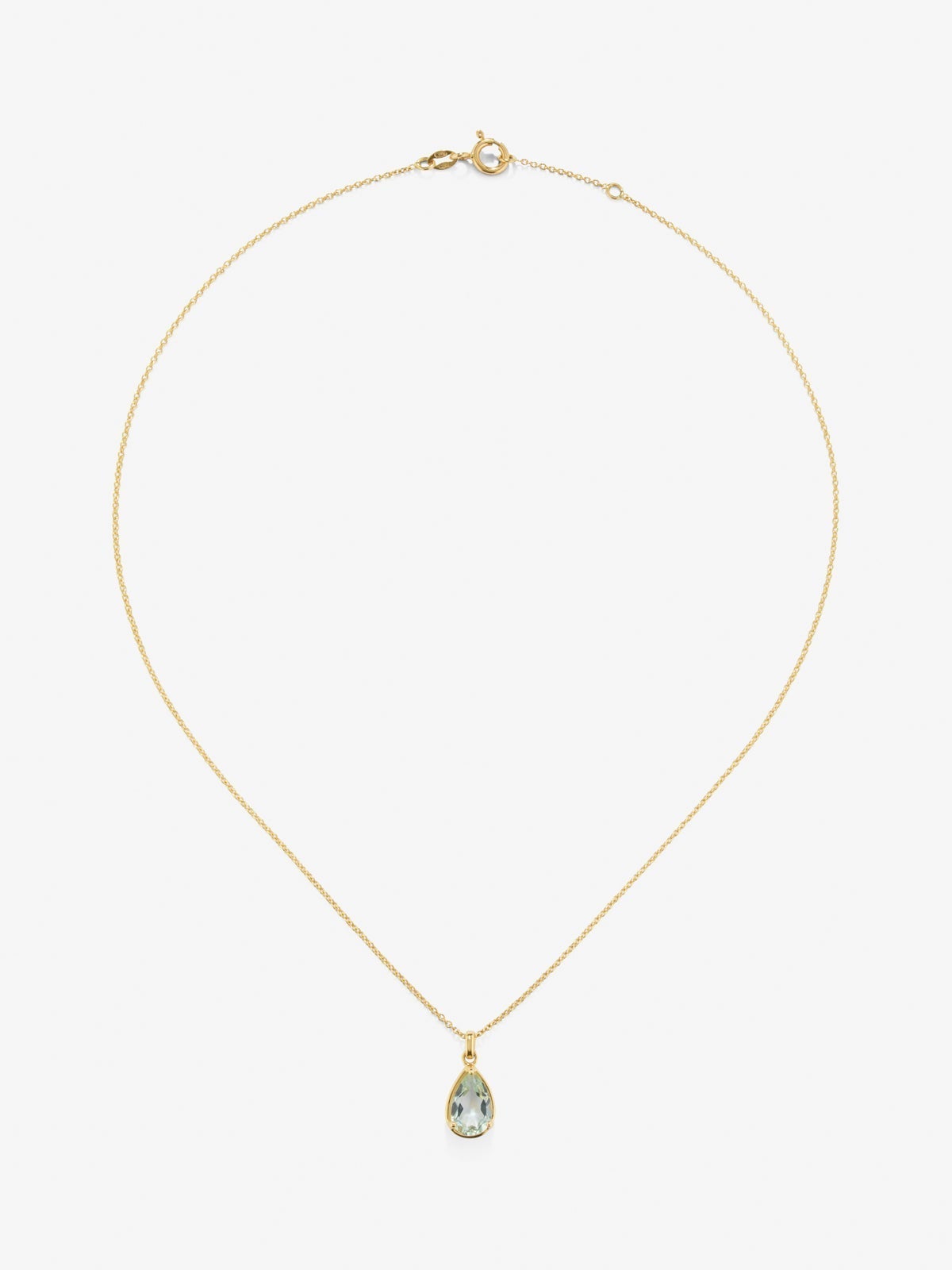 Colgante cadena de oro amarillo de 18K con amatista verde