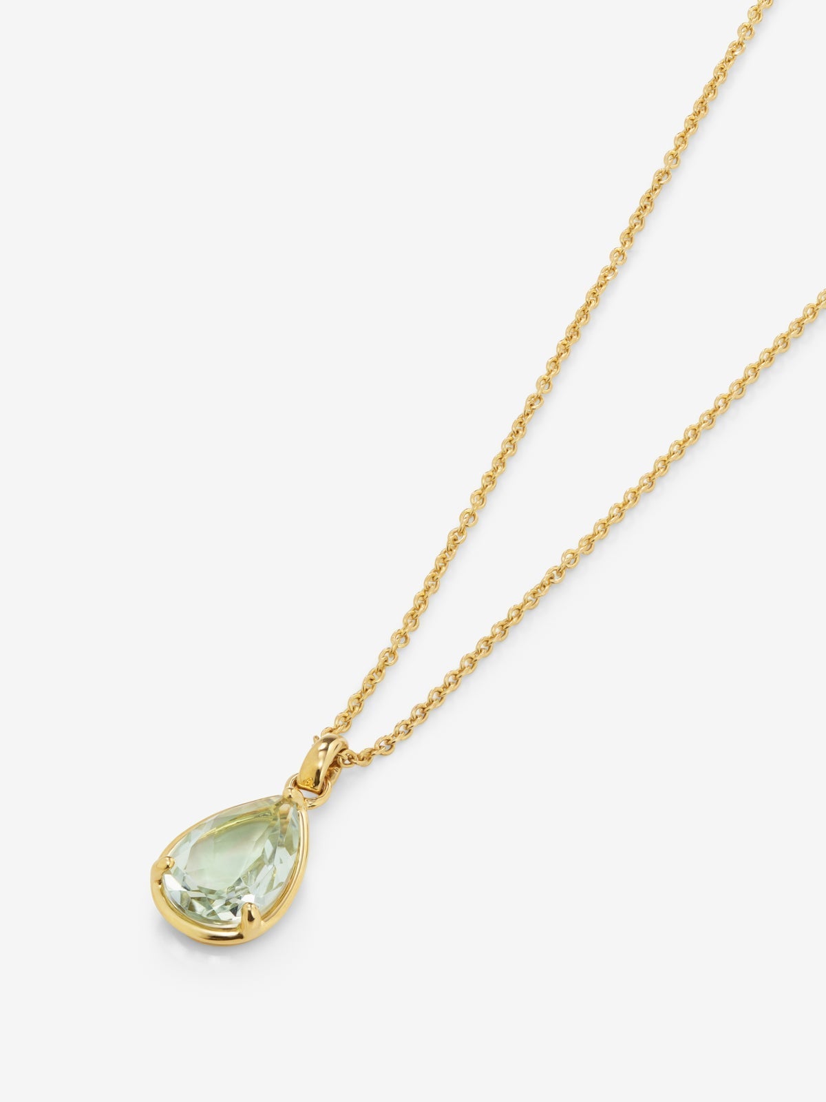 Colgante cadena de oro amarillo de 18K con amatista verde