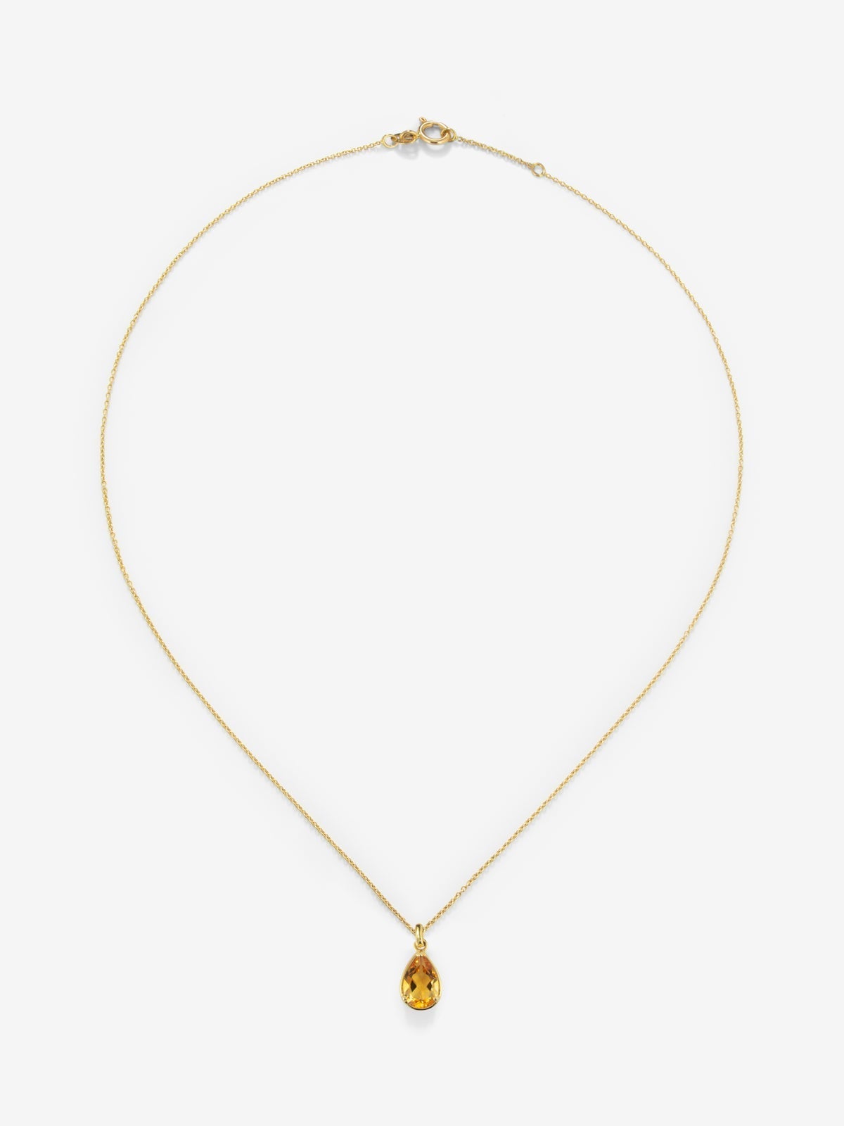 Colgante cadena de oro amarillo de 18K con citrino