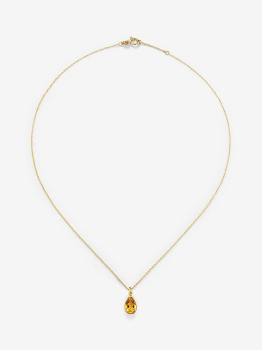 Colgante cadena de oro amarillo de 18K con citrino