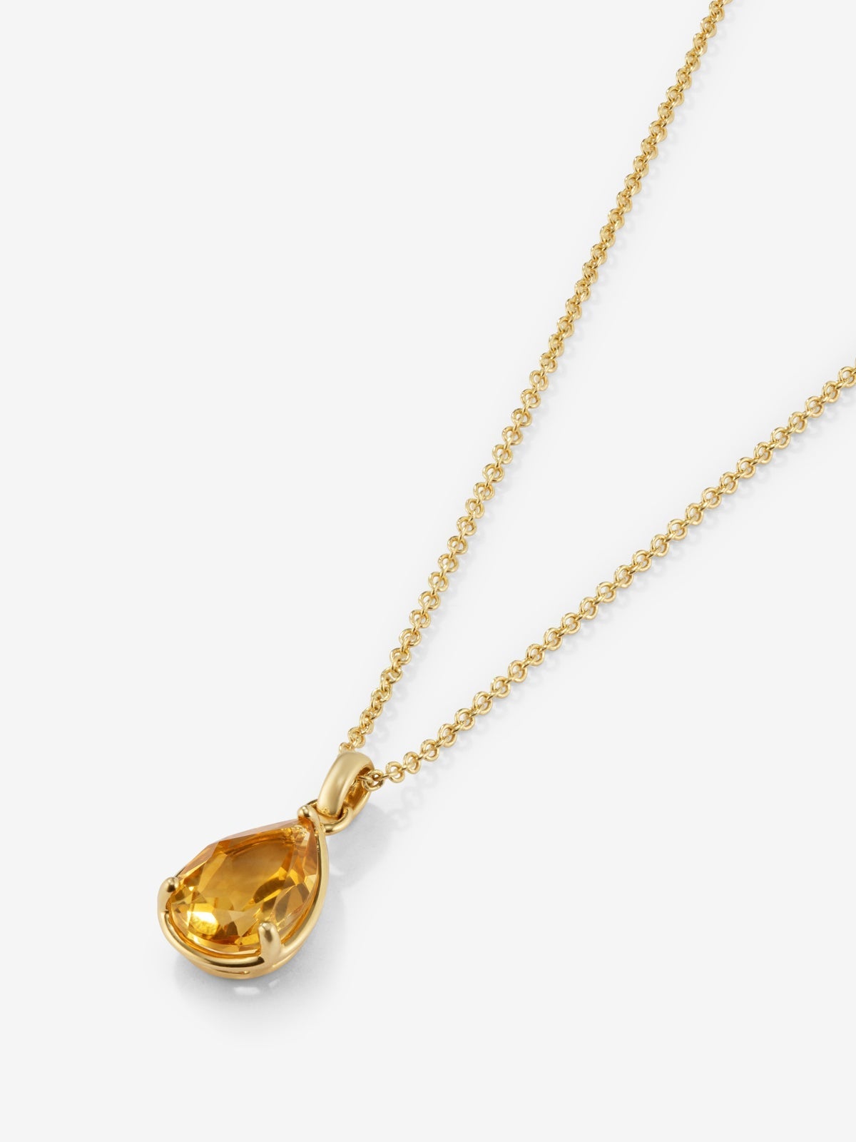 Colgante cadena de oro amarillo de 18K con citrino