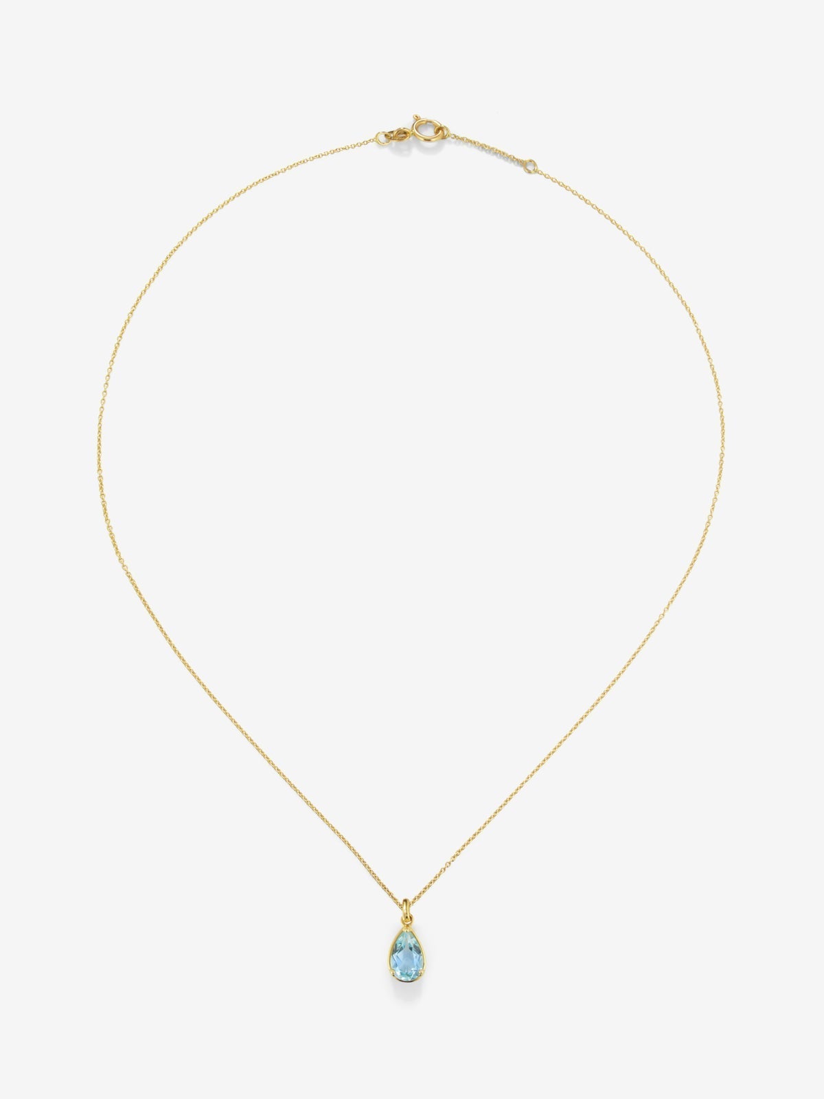 Colgante cadena de oro amarillo de 18K con topacio