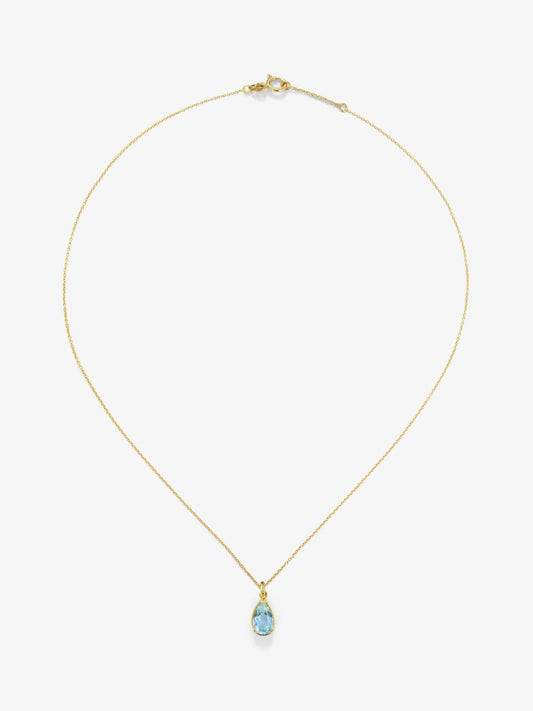 Colgante cadena de oro amarillo de 18K con topacio