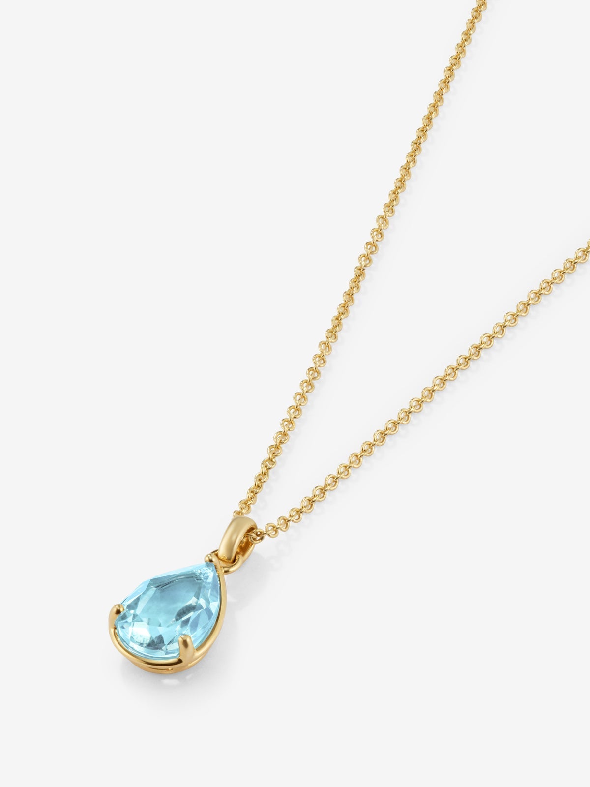 Colgante cadena de oro amarillo de 18K con topacio