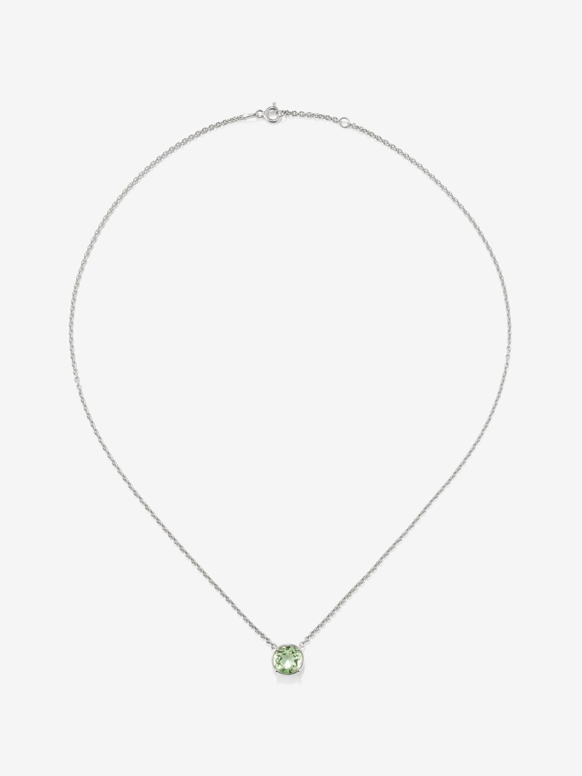 Colgante de plata 925 con amatista verde en talla brillante de 2,1 cts