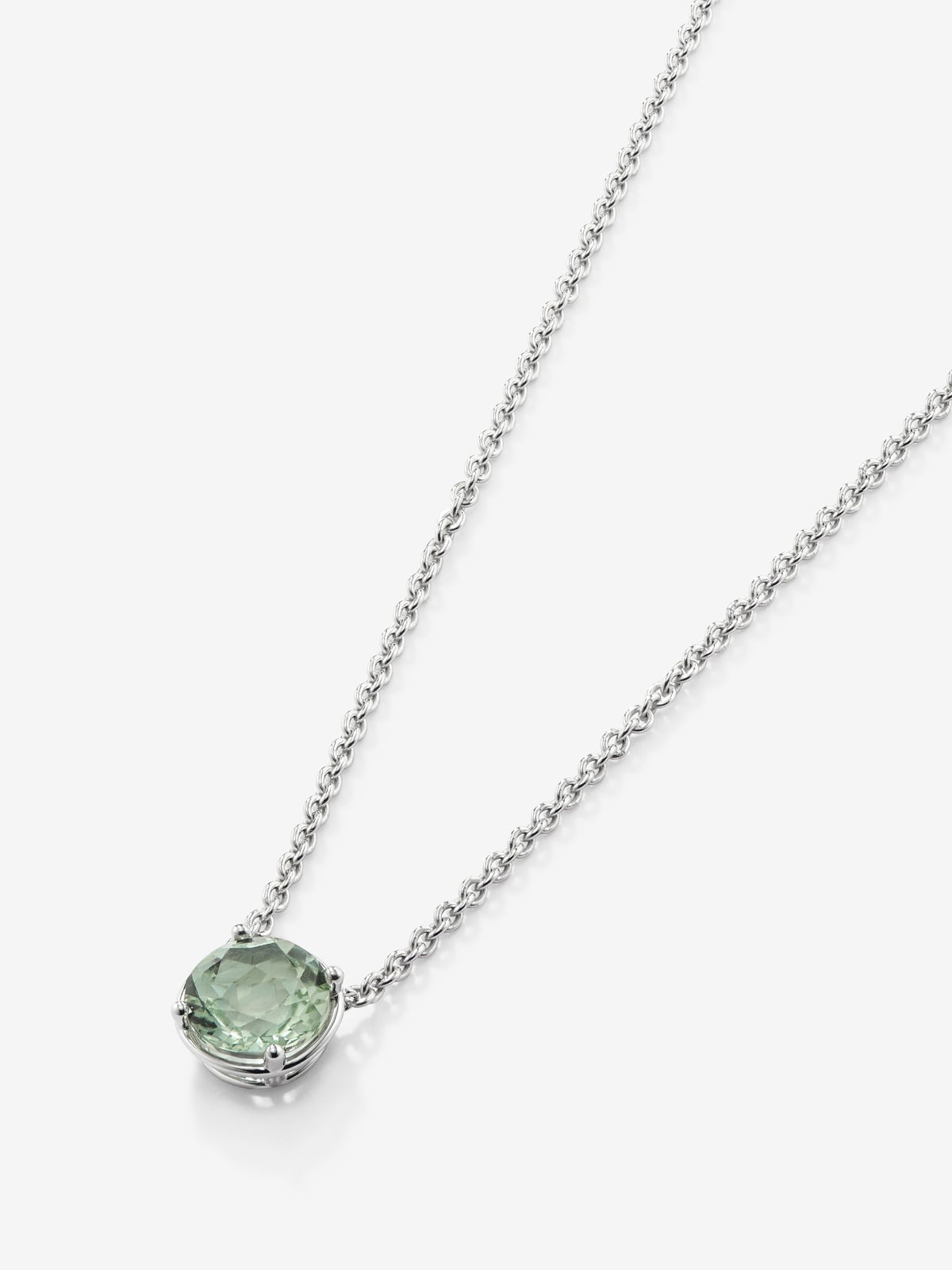 Colgante de plata 925 con amatista verde en talla brillante de 2,1 cts