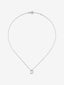Colgante de oro blanco de 18K con diamantes en talla brillante de 0,09 cts y letra D