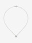Colgante de oro blanco de 18K con letra M en pavé de 28 diamantes en talla brillante con un total de 0,13 cts