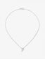 Colgante de oro blanco de 18K con letra P y 9 diamantes en talla brillante con un total de 0,06 cts