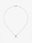 Colgante de oro blanco de 18K con letra R y 14 diamantes en talla brillante con un total de 0,07 cts