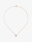 Colgante de oro rosa de 18K con letra M y 16 diamantes en talla brillante con un total de 0,07 cts
