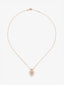Colgante de oro blanco y rosa de 18K con 9 zafiros rosas en talla brillante con un total de 0,1 cts, 46 diamantes blancos en talla brillante con un total de 0,18 cts y 18 diamantes marrones en talla brillante con un total de 0,08 cts