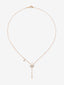 Colgante cadena largo con estrella de oro rosa de 18K con diamantes