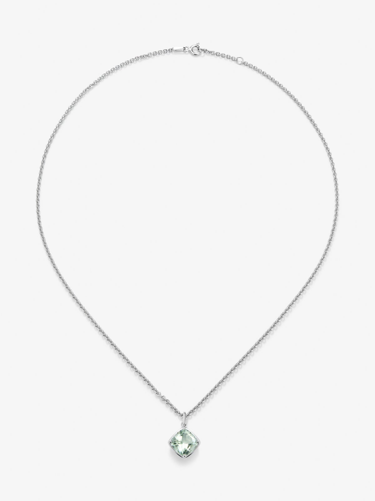 Colgante cadena de plata 925 con amatista verde
