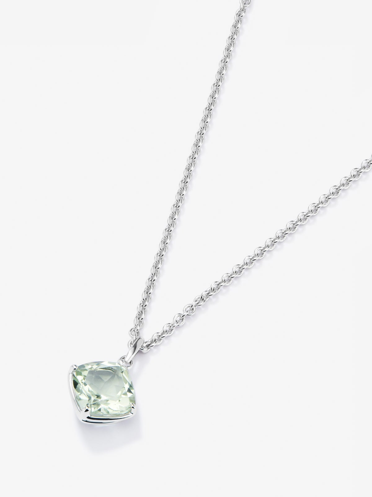 Colgante cadena de plata 925 con amatista verde