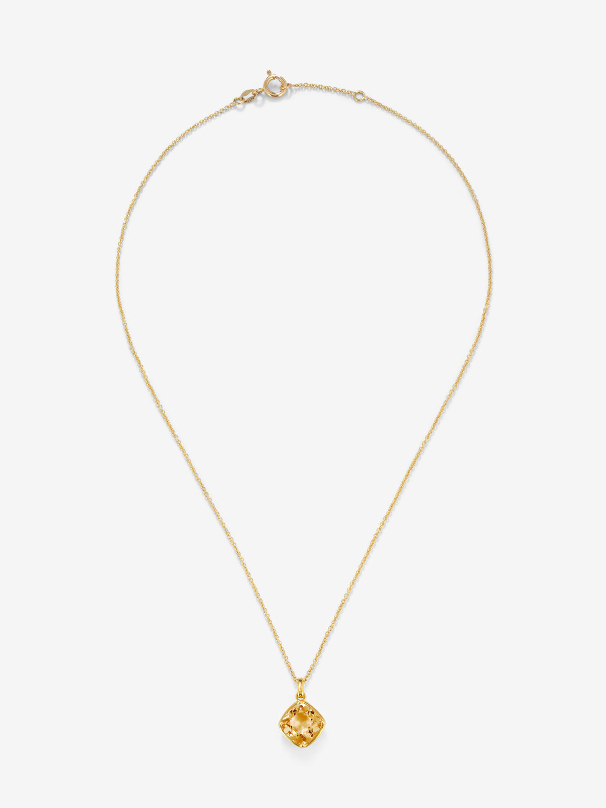 Colante de oro amarillo con cuarzo citrino de 9mm