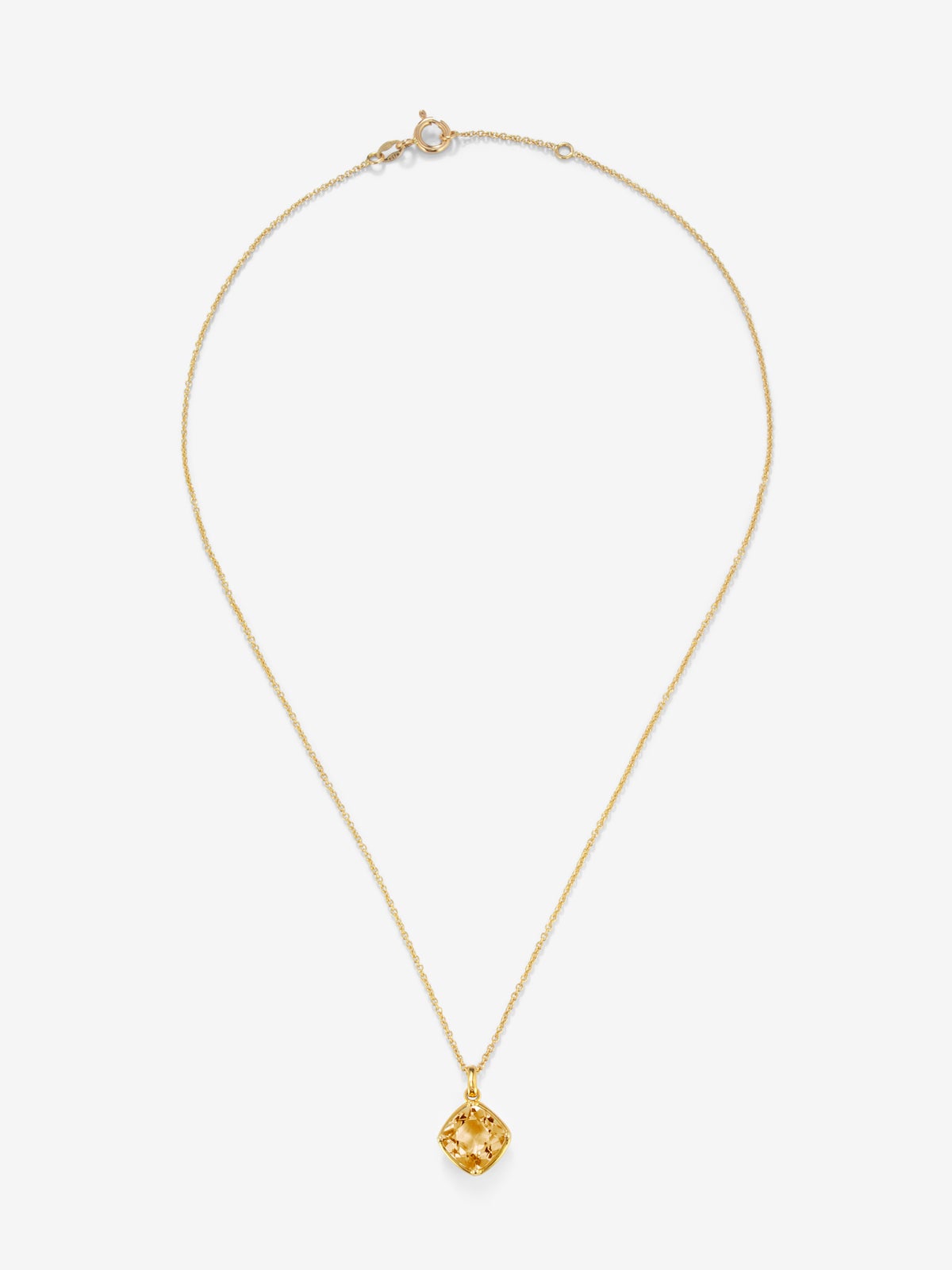 Colante de oro amarillo con cuarzo citrino de 9mm