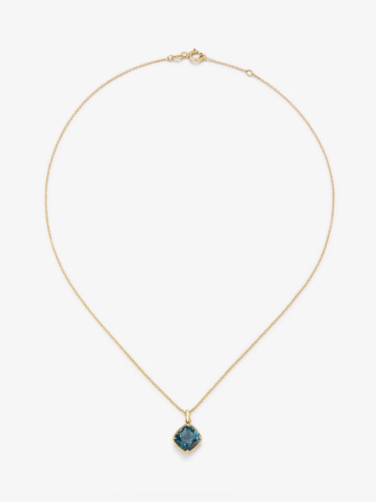 Colgante cadena de oro amarillo de 18K con topacio