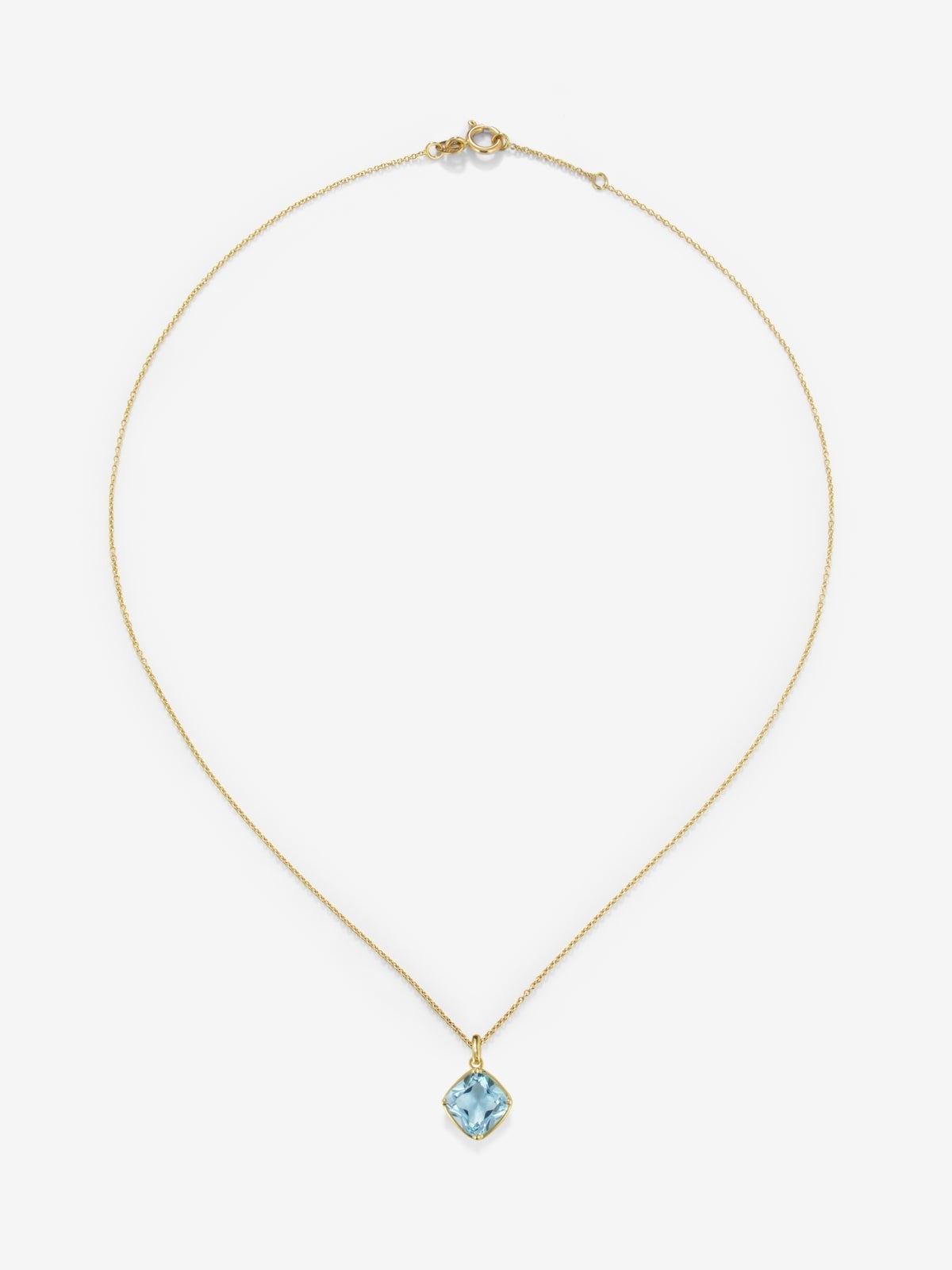 Colgante cadena de oro amarillo de 18K con topacio